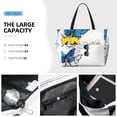 thumbnail image 2 of Wukai Blue Flying Butterflies Print Zipper Bag,large Beach Tote Bag,Waterproof Sandproof Bag,Grocery and Picnic Tote Travel Bag, 2 of 5