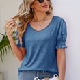 thumbnail image 4 of Birdeem Haut pour Femmes Printemps/été Mode Décontractée Ample à Col en V à Manches Courtes, 4 of 5