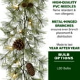 thumbnail image 4 of Fraser Hill Farm Green Pine Garland with Pinecones, 9-Ft. Long, Perfect Christmas Decoration for Door, Stairs, or Above Fireplace, Battery-Operated Warm White LED Lights, FF007CHGL-108-5GR, 4 of 7