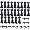 thumbnail image 1 of 24 piezas de patas redondas de plástico para gabinete, patas ajustables para muebles, patas de soporte para sofá, cocina o baño, color negro (80 mm-100 mm), 1 of 4