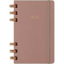 Moleskine Spiral 12 Month 2025 Solar Year Planner, Hard Cover, Large (5" x 8.25"), Almond, 200 Pages