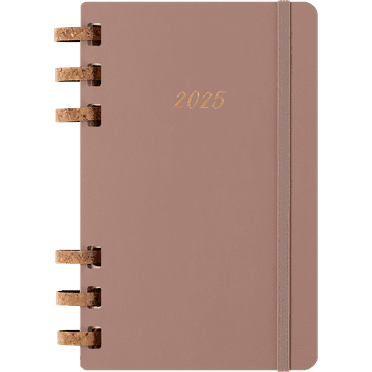Moleskine Spiral 12 Month 2025 Solar Year Planner, Hard Cover, Large (5" x 8.25"), Almond, 200 Pages