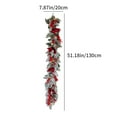 thumbnail image 3 of Christmas Flocking Garland Cedar Garland 4.26 ft Rattan Christmas Stair Handrail Hanging Christmas Porch Decoration Rattan Christmas Window Decoration The Holiday, 3 of 6