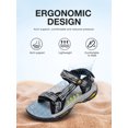thumbnail image 6 of OutPro Women's Hiking Sandals Adjustable Comfort Sandals Outdoor Footbed Casual Flat Sandal Summer Trekking Black Grey, 6 of 11