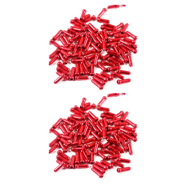 50 piezas de cable de freno de bicicleta de montaña Soidarity tapa trasera de Aleación de aluminio Rojo