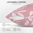 thumbnail image 5 of Square Throw Pillow Covers with Core, Pink Leaf Texture Pattern Pillows for Sofa Beds, 16 x 16 inches Pink, 5 of 9