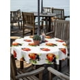 thumbnail image 2 of Outdoor Tablecloths with Umbrella Hole & Zipper, Cute Ladybugs Round Tablecloth 54 Inch, Spring Botanical Leaves Farmhouse Waterproof Table Cloth, Patio/Pool/Picnic Table Covers, 2 of 8