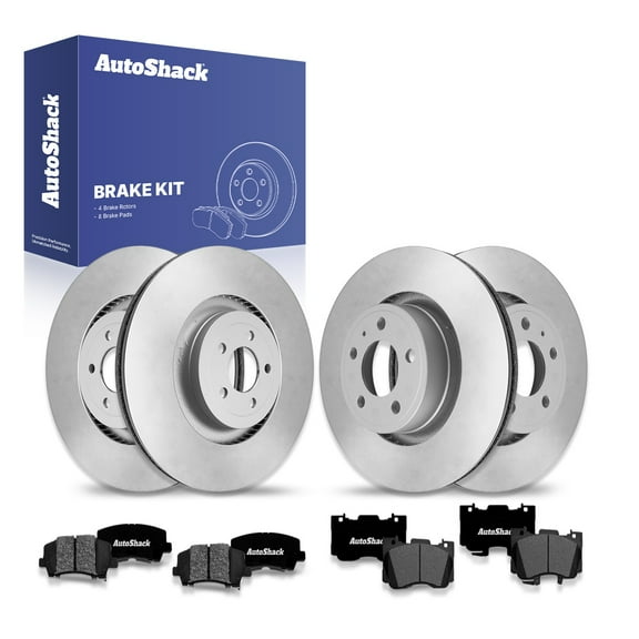 AutoShack Front Vented & Rear Vented Brake Rotors   Ceramic Pads 12-PC Brake Kit Replacement for 2015-2017 Ford Mustang
