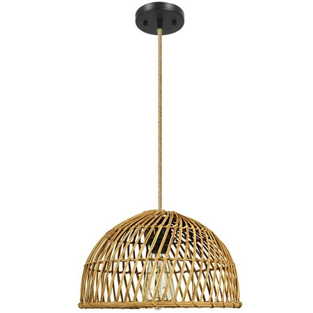 

Light Hanging Pendant Lamp Fixtures Kitchen Ceiling Wicker Rattan Woven Lighting Vintage Shade Covers Drum Lampshade