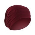 thumbnail image 2 of Herrnalise Women Winter Ruched Warm Solid Muslim Cap Hat Beanie Wrap Scarf Cap, 2 of 2