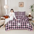 thumbnail image 4 of Homewish Winter Snowflake Bedding Comforter Set 2pcs for Teens,Merry Christmas Twin Comforter Sets Microfiber,Geometric Plaid Grid Breathable Bedding Set,Microfiber Bedroom Decor,Reversible, 4 of 8