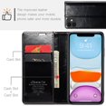 thumbnail image 6 of Leather Case for iPhone 11 Card Slot Folio Flip Wallet Case for iPhone 11 Premium PU Magnetic Kickstand Cover Soft TPU Inner Case Black, 6 of 14
