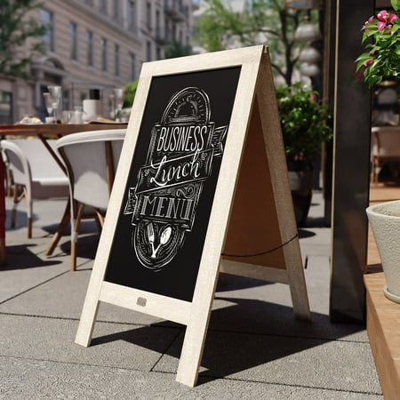 Alamont Home - Canterbury 20"W x 2-26"D x 40"H Magnetic A-Frame Chalkboard - Weathered Brown