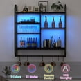 thumbnail image 3 of Gaming Floating Shelves, Large LED Wall Mounted Display Shelf, Adjustable Hanging Pipe Shelf Bookshelf with Lights 6 Hooks for Game Living Room Bedroom Coffee Bar Kitchen Decor Black, 3 of 8