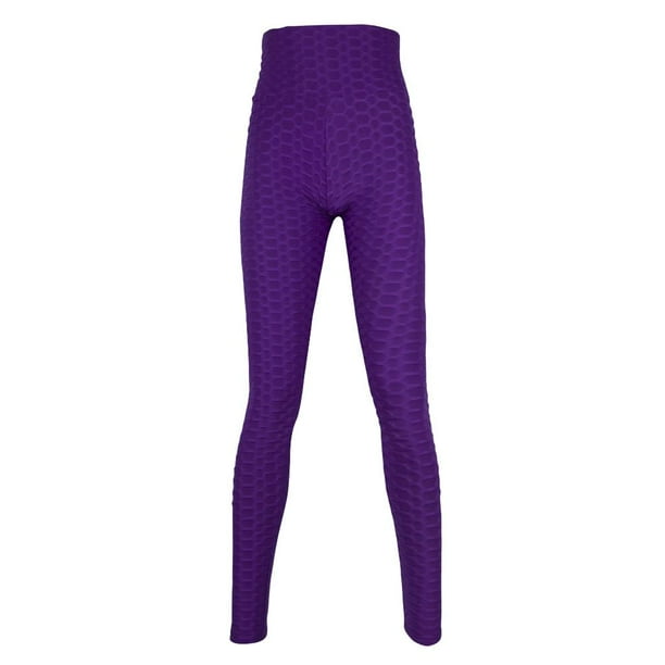 Pantalones de yoga para mujer, control de abdomen, elásticos, suaves, para correr y entrenar. 紫色 M