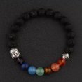 thumbnail image 2 of EOEMY Natural Gemstone Beads Buddha Head Beaded Men Womens Lava Bead Handmade Bracelet-186-8, 2 of 2
