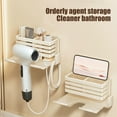 thumbnail image 1 of Estante de secador de pelo de aleación de aluminio montado en la pared | Organizador de almacenamiento sin perforación para baño o inodoro | Sostiene secadores de pelo y accesorios | Instalación sin, 1 of 6
