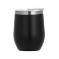 thumbnail image 1 of Taza para huevos de 12 oz, de acero inoxidable 304, con aislamiento de doble capa, en forma de U, para vino tinto, para beber huevos, taza grande, 1 of 3
