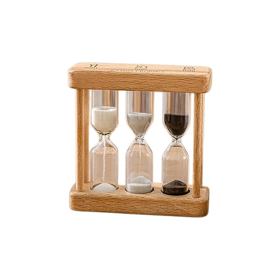 Hourglass Timer Set - 1/3/5 or 3/5/8 Minutes, Wood & Glass, for Games, Cooking, Classroom