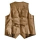 thumbnail image 2 of Chaleco de cuero retro con cuello en V para hombre - Diseño con bolsillos con botones, material de poliéster, para fiestas/informal - Tallas S-XXXL, 2 of 5