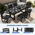 thumbnail image 2 of SERWALL 7-Piece Outdoor Patio Dining Set, All-Weather HDPE Table and Chairs, Rectangular Table with Umbrella Hole, Seats 6, Low Maintenance,Black, 2 of 10