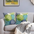 thumbnail image 2 of Navy Blue Green Teal Pillow Covers 20x20 Inch Set of 2 Dahlia Floral Decorative Throw Pillows For Couch Geometry Flowers Modern Pillow Cases Farmhouse Decor For Sofa Couch Porch Living Room Outdoor, 2 of 6