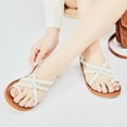 thumbnail image 5 of Ataiwee Women's Flat Slide Sandals - Fashion Casual Braided Toe Ring Cute Summer Shoes., 5 of 7