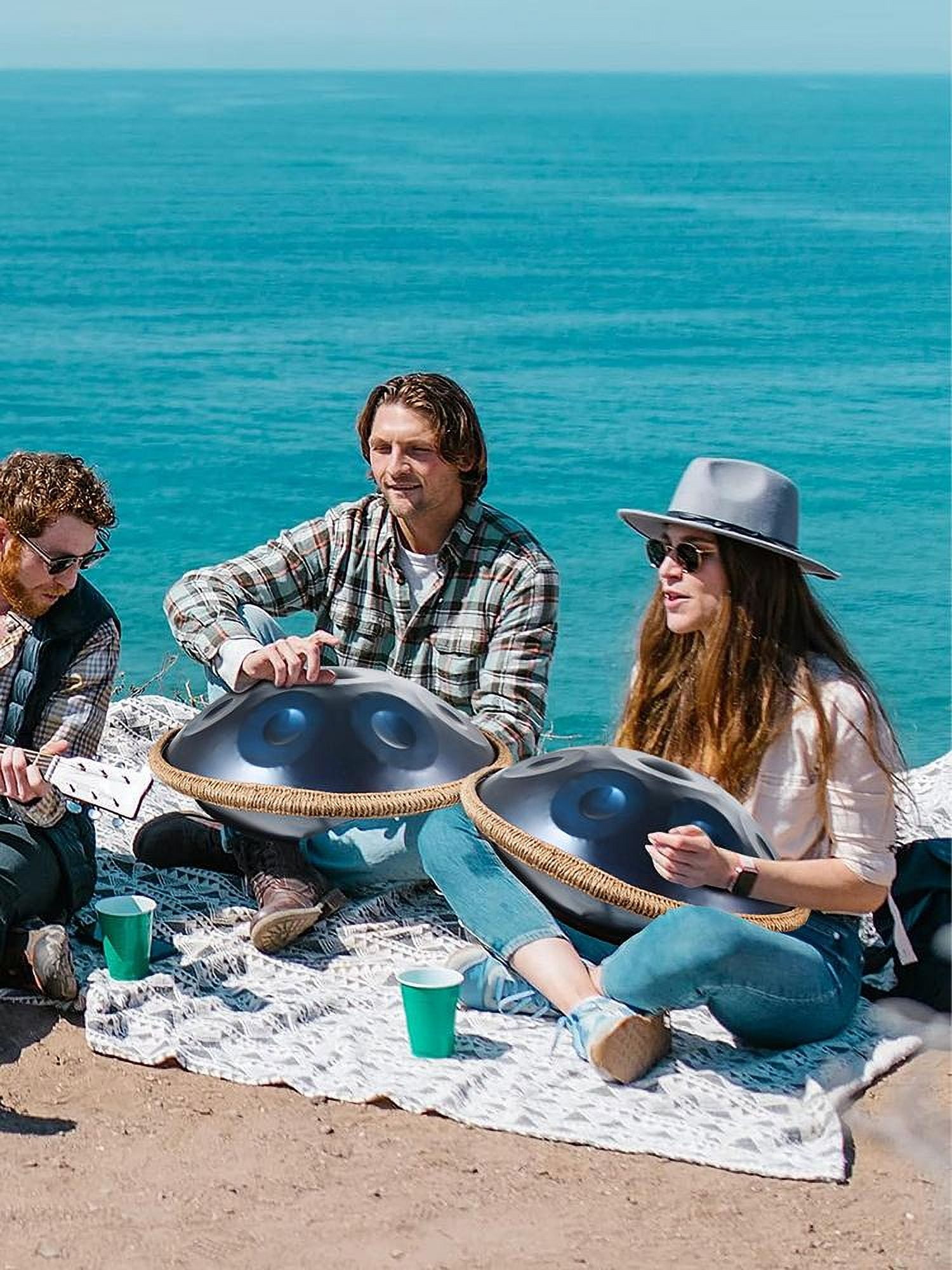Professional 9-Note G Minor Handpan Drum, 18 Inch Steel Instrument for Meditation, Therapy, Live Shows