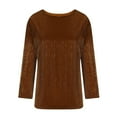 thumbnail image 4 of Long Sleeve Sequin Shirts for Women Sparkling Beaded Shirt Loose Fit Glitter Crew Neck Tunic Top, 4 of 6