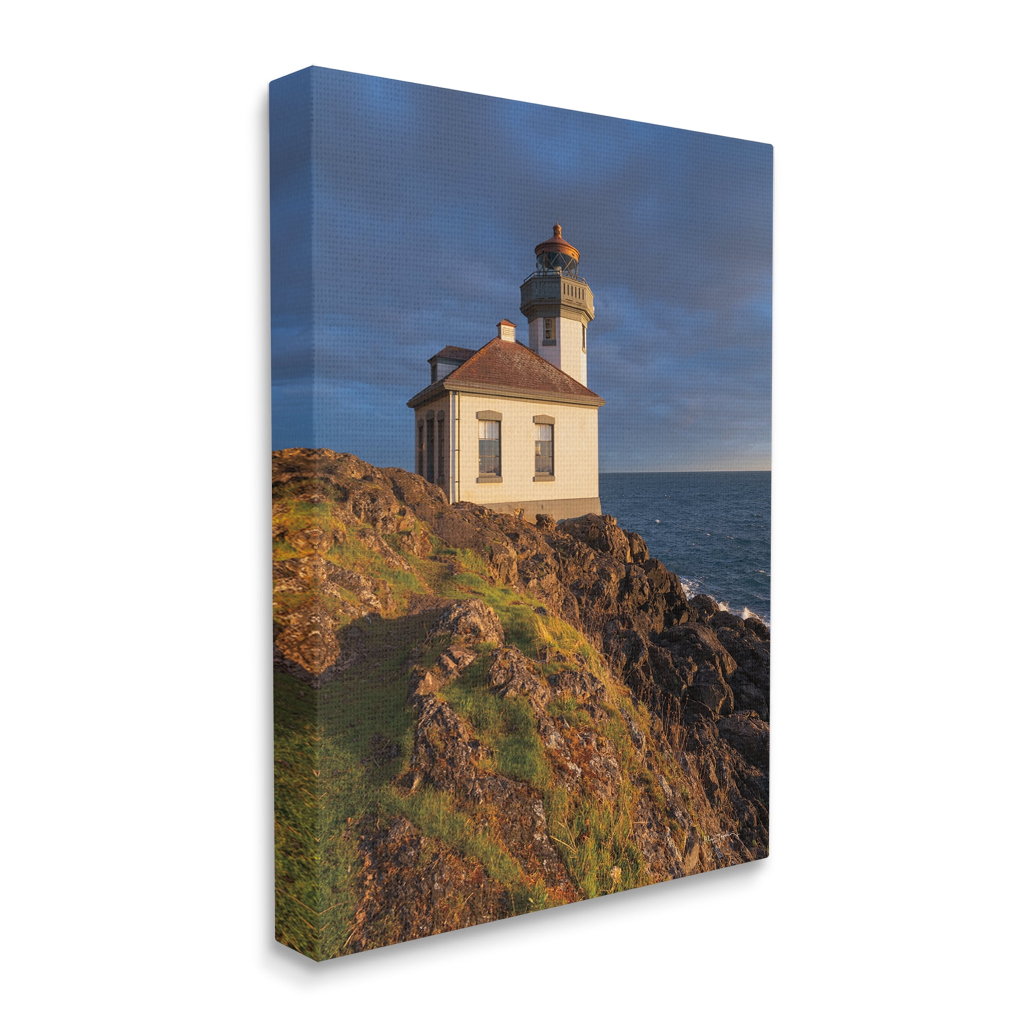 Stupell Industries Coastal Lighthouse Photography Landscape Photography Gallery Wrapped Canvas Art Print Wall Art, 24 x 30
