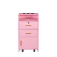 thumbnail image 5 of Locking Beauty Salon Storage Cabinet, Salon Stations with Locking Drawers & 3 Hair Dryer Holders, Bathroom Beauty Salon Cabinet Hair Styling Equipment Salon Storage Furniture for Hair Stylist, Pink, 5 of 7