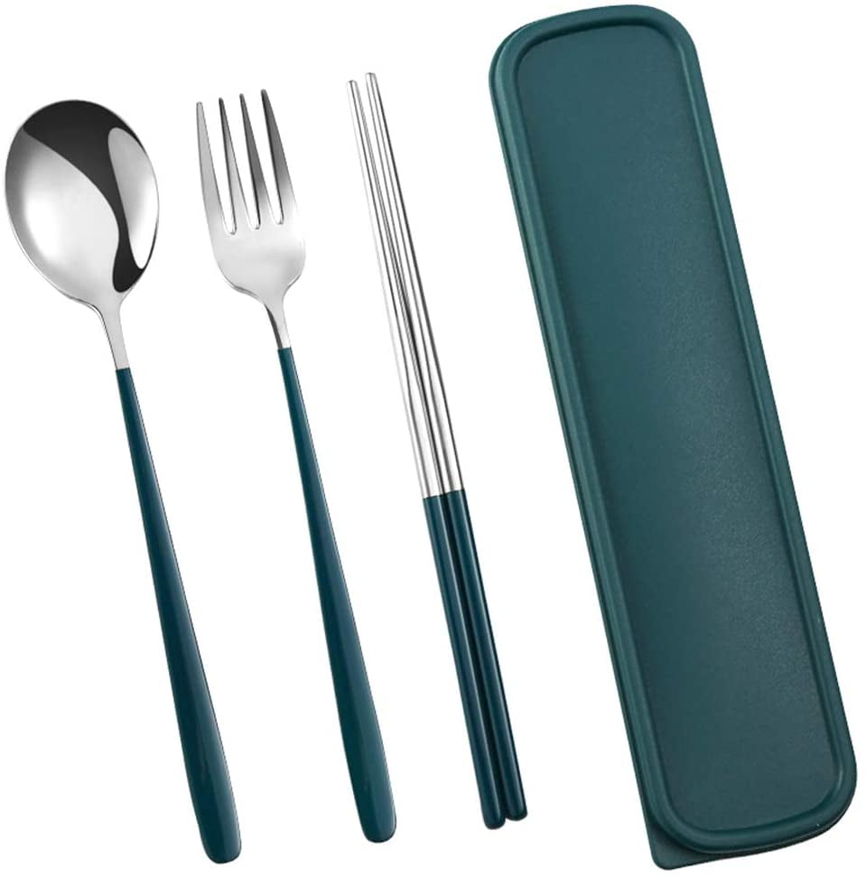 Travel accessories Tableware Cutlery Set Fork Spoon Chopsticks Stainless Steel 
