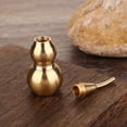 thumbnail image 3 of NUZYZ 2 Pcs 7cm Gourd Ornament Pure Brass Polished Hollow Tilted Head Gift Feng Shui Wu Lou Gourd Table Decor Home Supplies, 3 of 8