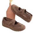thumbnail image 4 of HTHLVMD Hook‑And‑Loop Casual Shoes, Breathable Walking Footwear, Versatile Sports Mary Jane Women's Shoes, Casual Breathable Hollow Mesh Thin Sole Ballet Style Women's Shoes, Coffee 6.5, 4 of 4