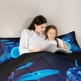 thumbnail image 5 of Manfei Musical Drum Kit Queen Comforter Set,Rock Music Bedding Sets,Blue Black Bedding Comforter Set For Teens,Microfiber Bedroom Decor Reversible,3-Piece, 5 of 8