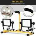 thumbnail image 3 of HOMCOM 14,000 Lumen Dual Head LED Work Lights Weather Resistant with Telescoping Adjustable Tripod Stand, Rotating Lamps, 3 of 9