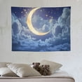 thumbnail image 4 of COMIO Moon Starry Tapestry Night View White Cloud Blue Starry Sky Stars Natural Art Wall Hanging Tapestry for Bedroom Dorm Living Room 40x30in, 4 of 7