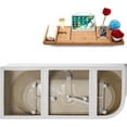 thumbnail image 4 of 67" Streamline G-48-217-BGL Soaking Glossy White Freestanding Tub and Tray With Internal Drain in Brushed Gold, 4 of 8