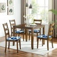thumbnail image 6 of Blue Pioneer Flower Seat Covers for Dining Room Chairs Set Of 4,Stretch Printed Washable Chair Seat Cover with Elastic Ties and Button,Removable Waterproof Couch Cushion Covers, 6 of 6