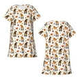 thumbnail image 3 of Bixox Halloween Gnomes Pattern Women's Nightgown, Soft & Breathable Sleepwear, Round Neck Knee-Length Pajama Dress,Loungewear for Home & Sleep, 3 of 7