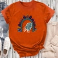 thumbnail image 4 of Dadaria Tee-Shirt pour Femmes Orange Manches Courtes Col Rond Hauts Été Chandail Blouses L, 4 of 5