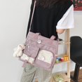 thumbnail image 3 of Multi-Pockets Crossbody Bag for Women, Adjustable Messenger Bag with Pendant for School Daily (A), 3 of 7