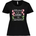 thumbnail image 3 of Inktastic Blessed to Be a Mom and Grandma Pink Flowers Women's Plus Size T-Shirt, 3 of 5