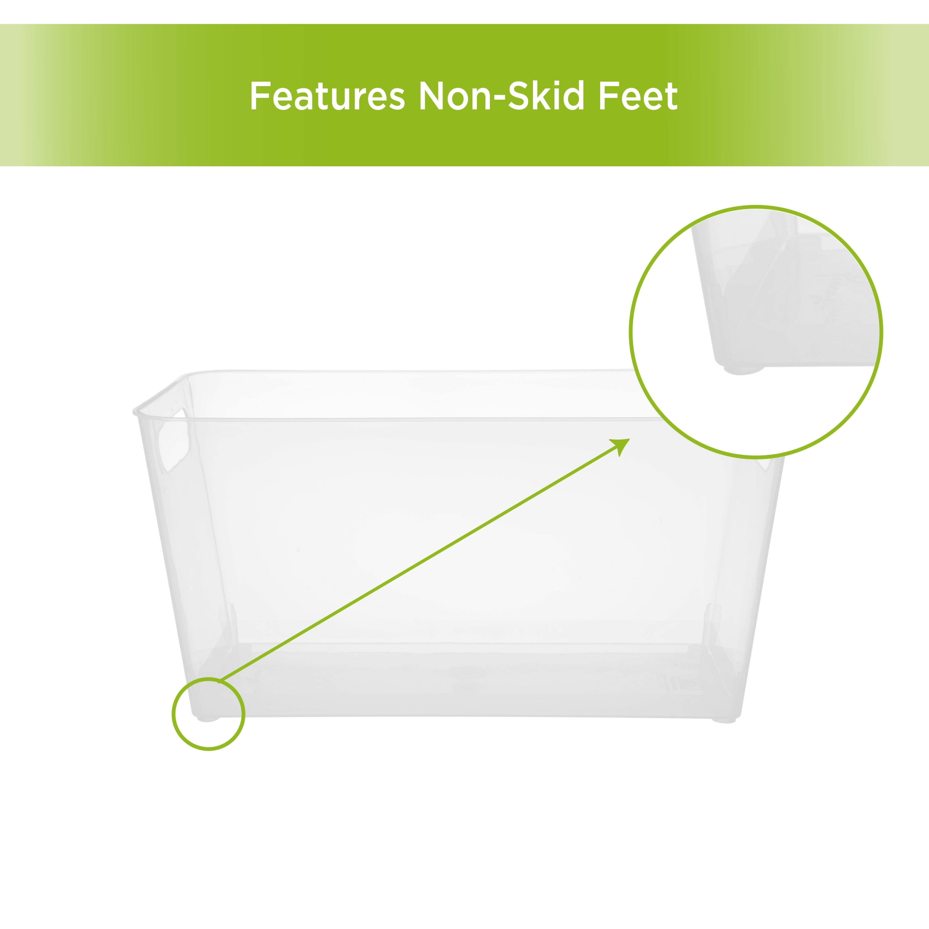 Kenney Storage Made Simple Organizer Bin with Handles, Set of 2, Clear