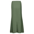 thumbnail image 5 of Angala Womens Pencil Maxi Skirts Solid Color Summer Low Waist Slim Fit Stretch Back Slit Dailywear Casual Ladies Skirts Size M Light Green, 5 of 5