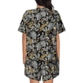 thumbnail image 3 of Naloa Rose Flowers Women's Short-Sleeved Pajama Set, Loungewear, Summer pajamas, Breathable Cozy - 4X-Large, 3 of 9