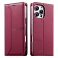 thumbnail image 2 of Leather For iPhone 13 Pro Case【RFID Blocking】Wire Pressing Process Flip Wallet Leather Case With Card Holder Magnetic Closure  Phone Cases Cover,Red,For iPhone 13 Pro, 2 of 10