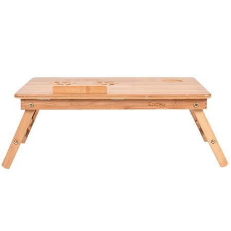 Portable Bamboo Laptop Desk Table Folding Breakfast Bed Serving