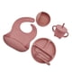 thumbnail image 5 of plato de silicona,cuenco de silicona plato tenedor cuchara vajilla,Juego de platos de alimentación para cena con cuenco de succión para bebé,Placa de succión Tapa de tazón Babero Rosa, 5 of 9