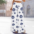 thumbnail image 2 of Womens Summer Wide Leg Pants Summer Casual Printed Drawstring Elastic Waist Pocket Full Length Pants, 2 of 4